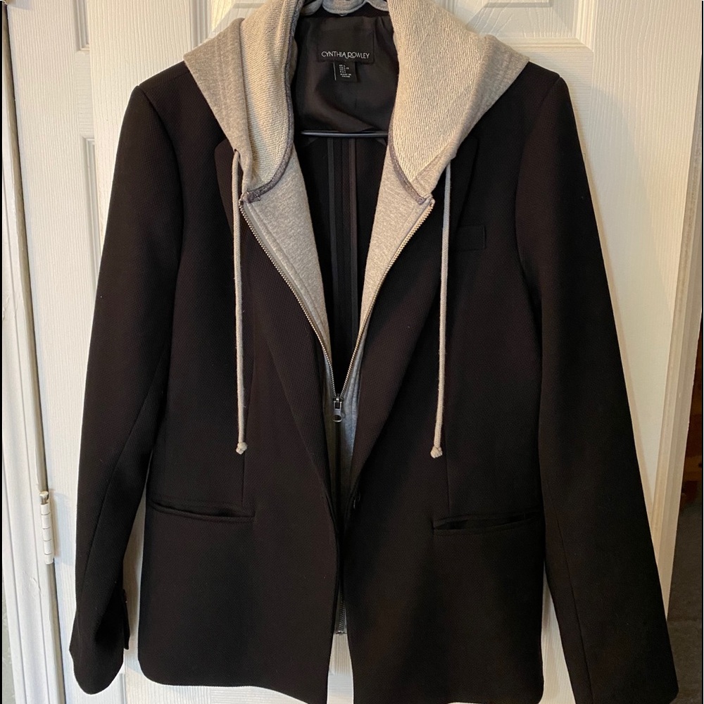 Cynthia Rowley Black Blazer w/Gray Hoodie
